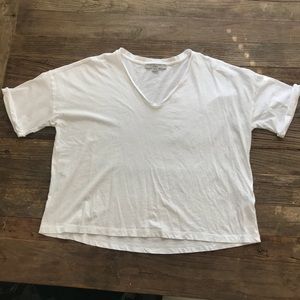 Allsaints white cropped tee, medium